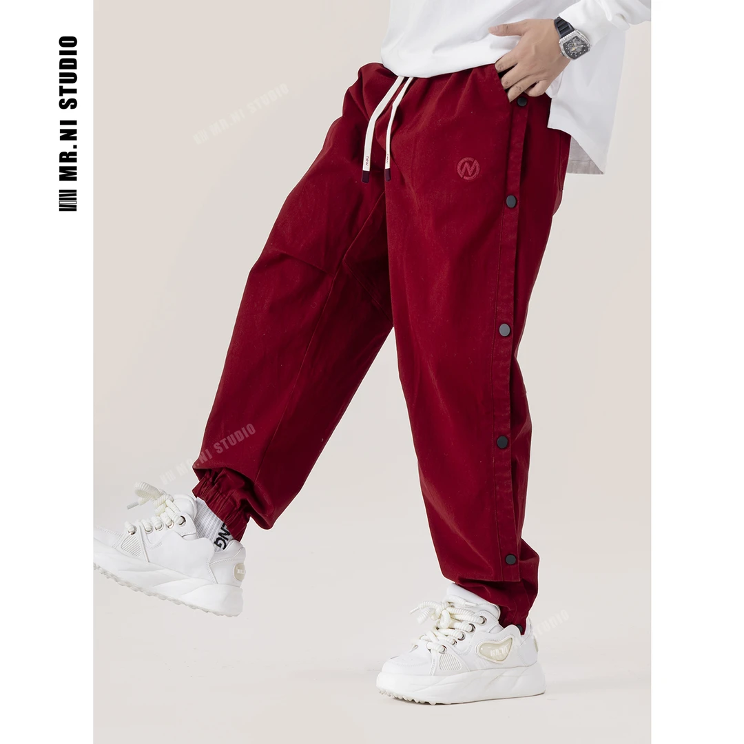 MR.NI/倪先生“利落工装”延续神裤系/两侧暗扣弯刀束脚工装长裤