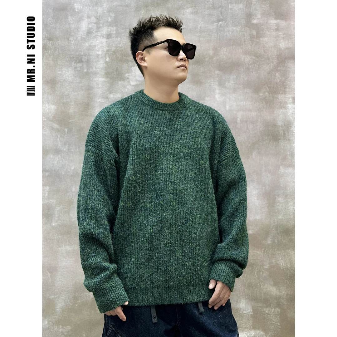 MR.NI/倪先生“幻彩格调”热力感不扎身定织特种纱软糯针织圆领毛衣