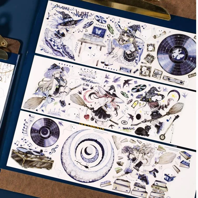 满18包邮魔都集市星旅虹光手帐流麻拼贴特材胶带