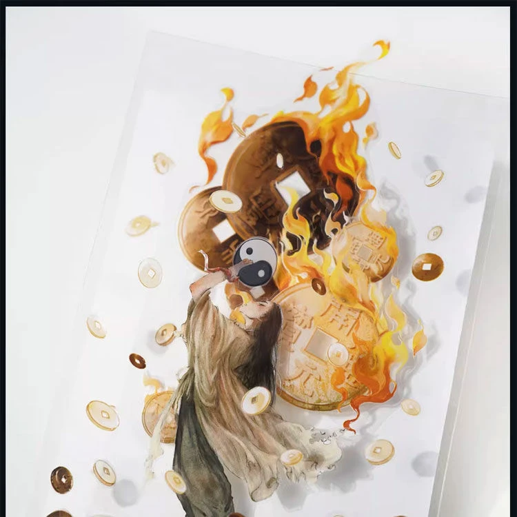 满18包邮风见幸山钱来pet水晶分装特材拼贴贝壳光流麻手帐胶带