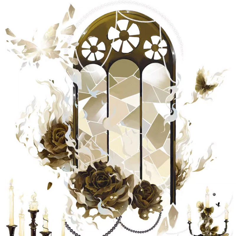 满18包邮风见幸山燃花pet水晶分装特材拼贴贝壳光流麻手帐胶带