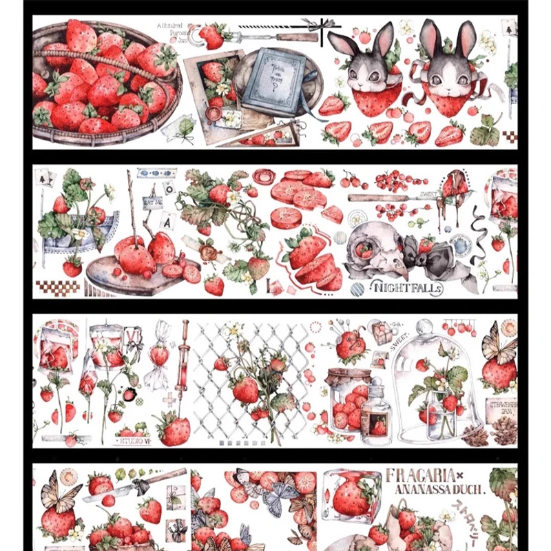 满18包邮Studio VIBloodyberry贝壳光分装特材拼贴流麻手帐胶带
