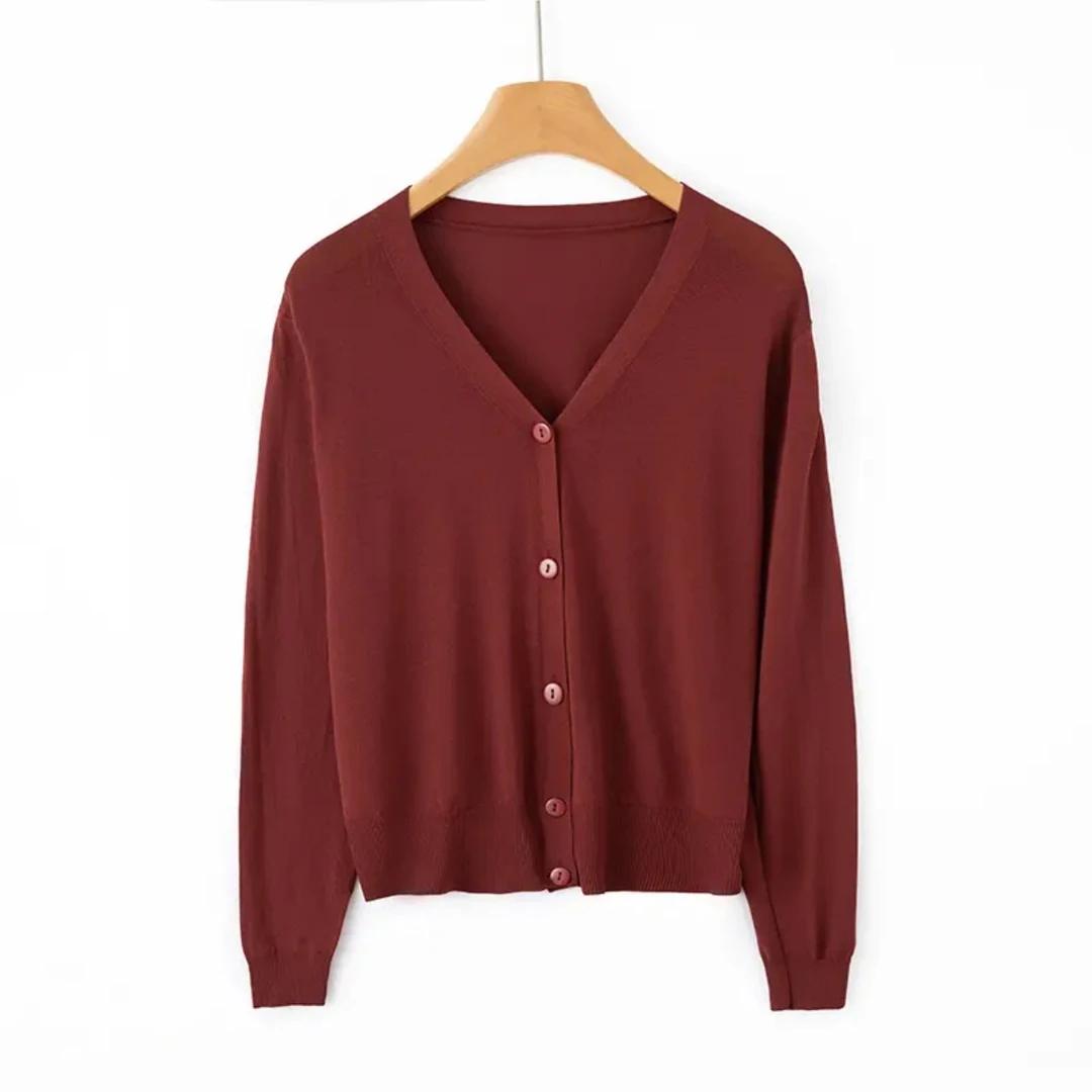 冰丝 新款长袖针织开衫夏季薄款防晒女空调衫宽松外套长袖针织衫