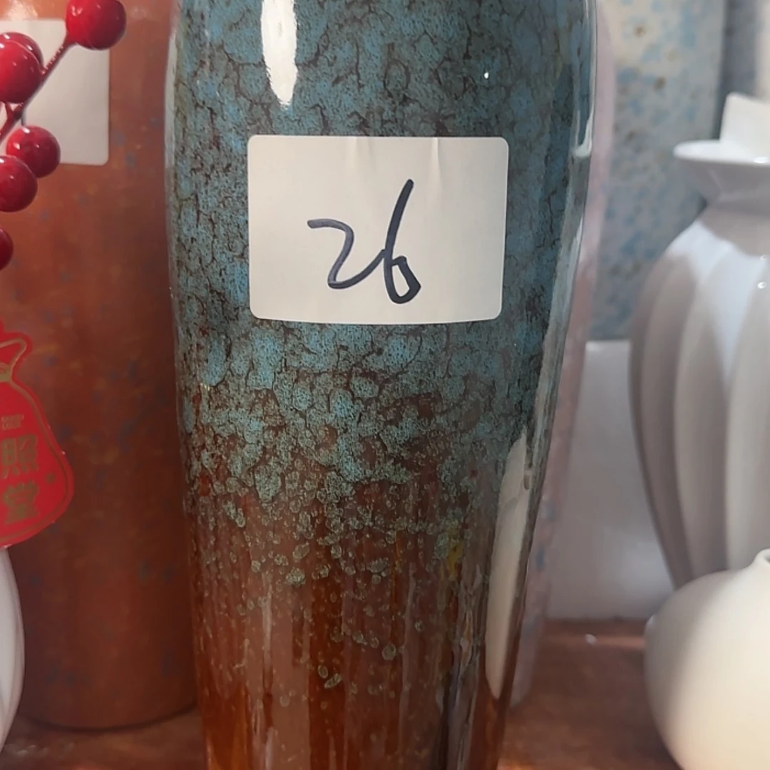 【闪购商品】陶瓷瓶复古蓝25高