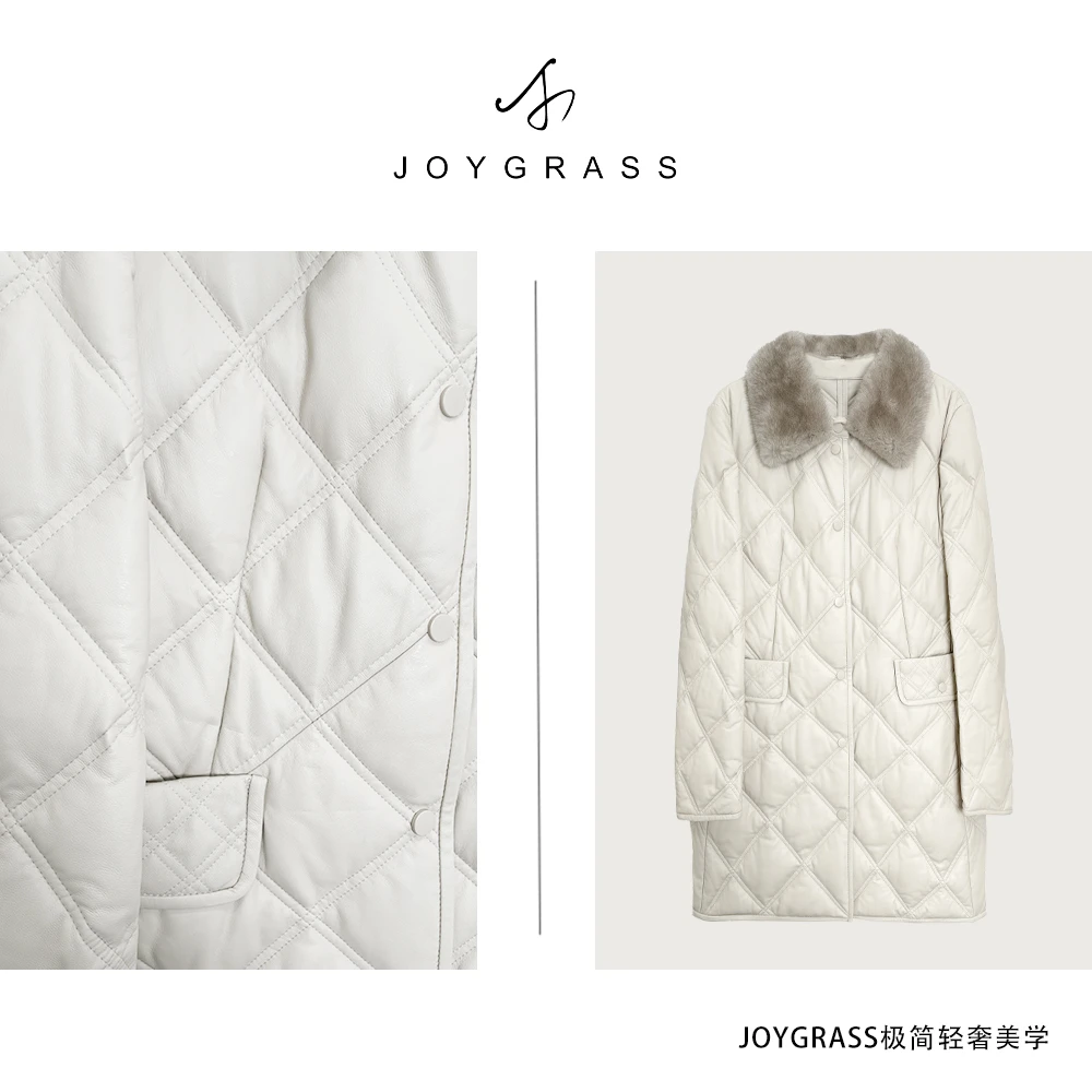 【邱莹莹专享】JOYGRASS（乔伊）秋冬新款皮面羽绒服Y-01020