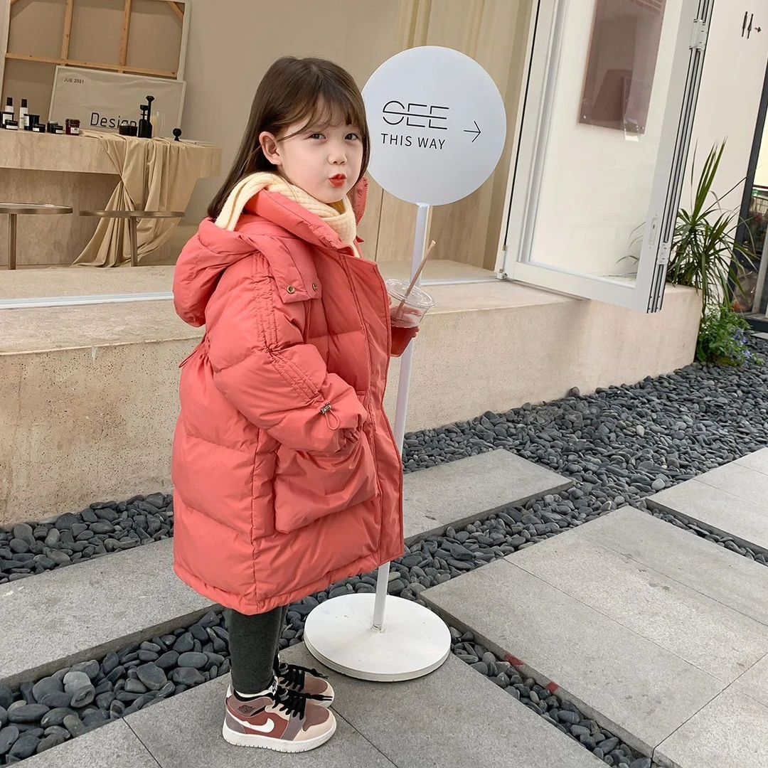 男童女童冬季棉服2023新款儿童中长款棉衣加厚棉袄洋气韩版外套
