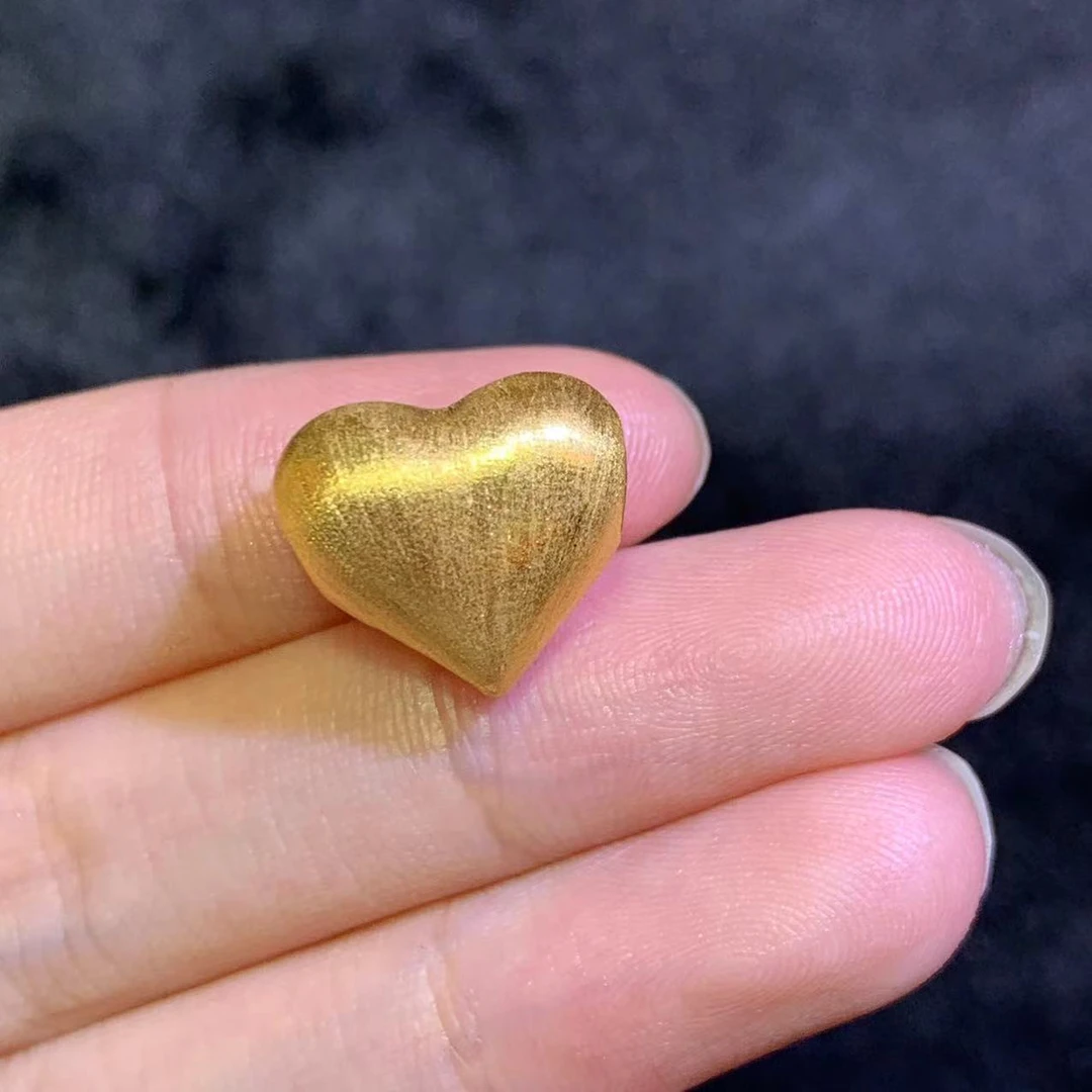 【华林童心】18k金拉丝爱心吊坠不含链 0.5gJ103【克重不足补差价