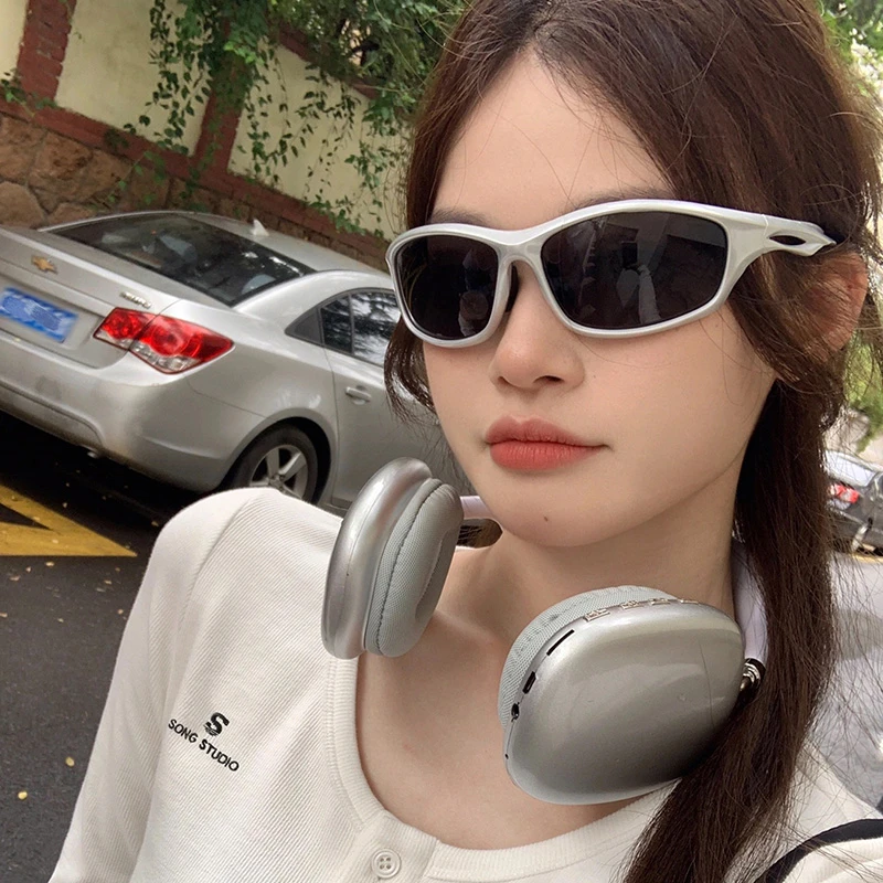 赛博未来感银色Y2K男女同款骑行墨镜ins网红街头千禧辣妹太阳眼镜