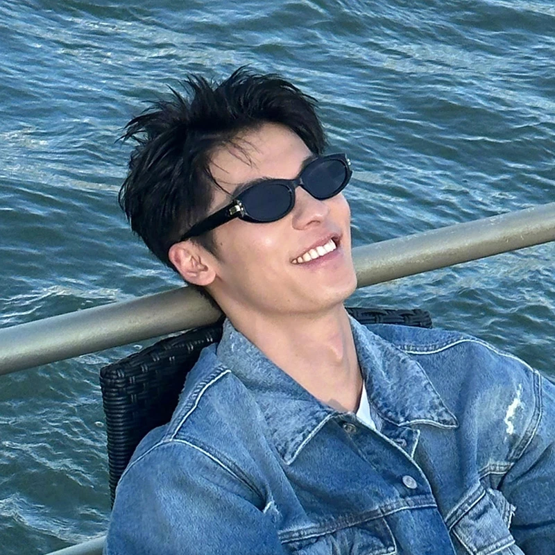 许光汉同款gm椭圆猫眼男小框墨镜高级感大脸太阳眼镜2023新款防晒