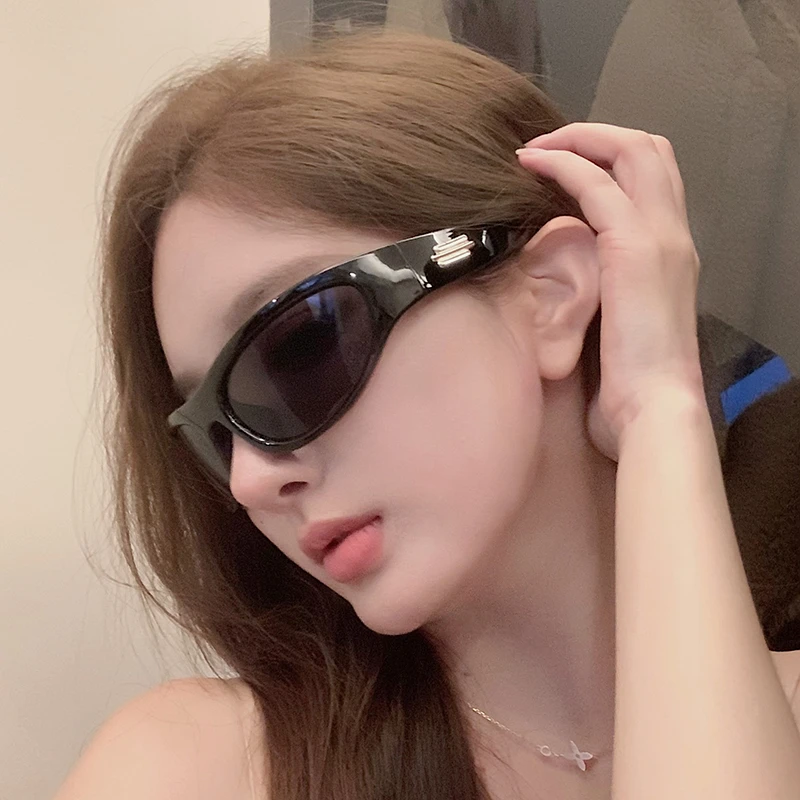 2024复古黑色大框发箍墨镜女方圆脸显瘦gm防紫外线太阳镜可换配饰