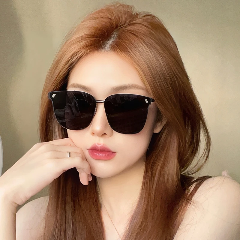 无框墨镜女款方形显瘦2023新款防晒遮阳韩版ins网红高级感太阳镜
