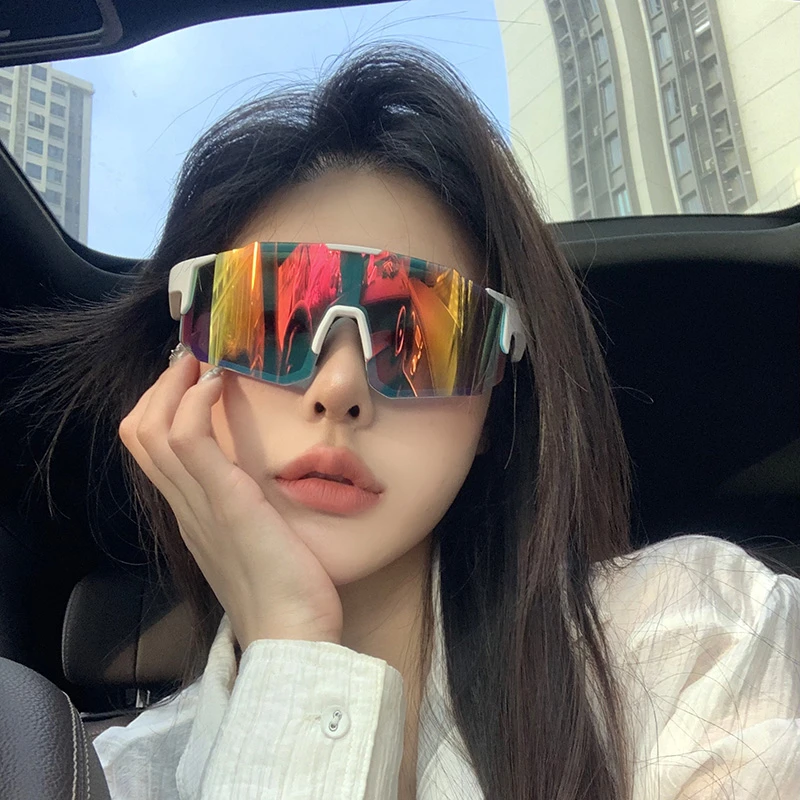 遮阳护目大框骑行太阳镜女款显脸小户外运动防紫外线墨镜防风沙潮