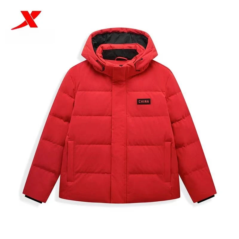 XTEP/特步男士冬季连帽保暖国潮风运动中国红羽绒服976429190363