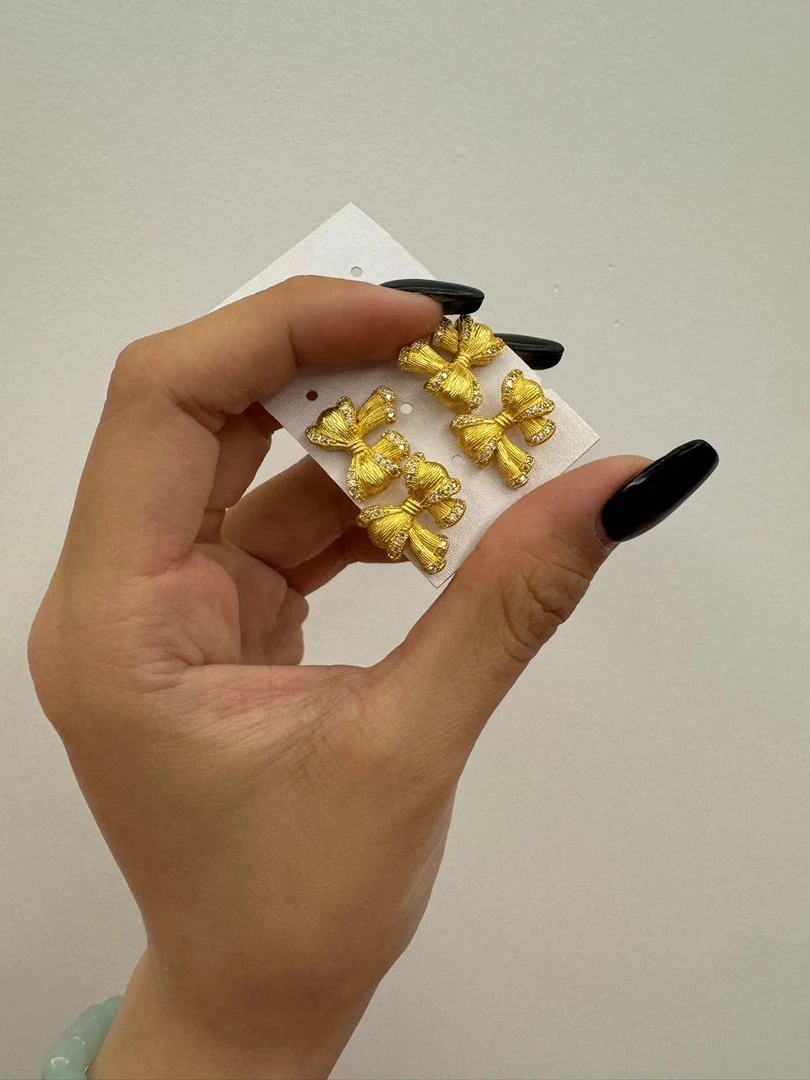 铜合金耳饰 铜合金耳钉蝴蝶结在逃公主耳钉