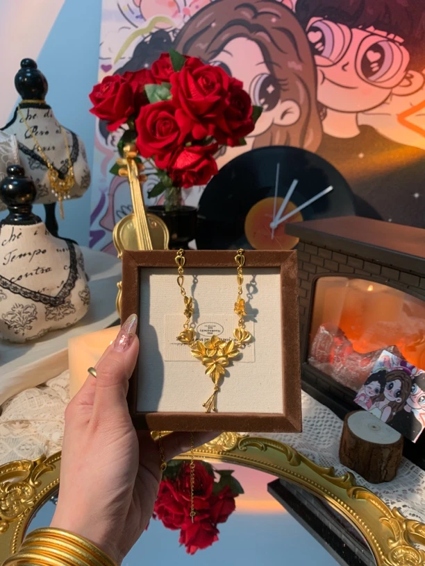 铜合金项链 风花月佳期繁花似锦项链11.8克左右