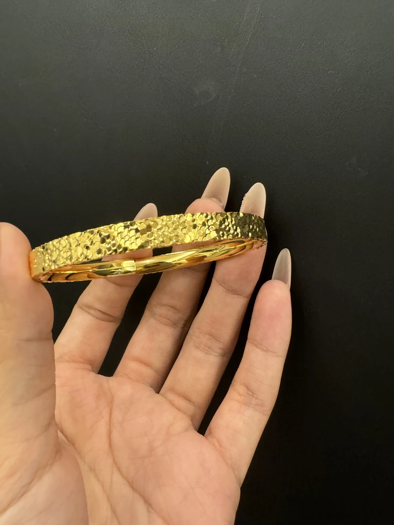 铜合金手镯 Cnc碎碎冰手镯开口可调节三面镀层