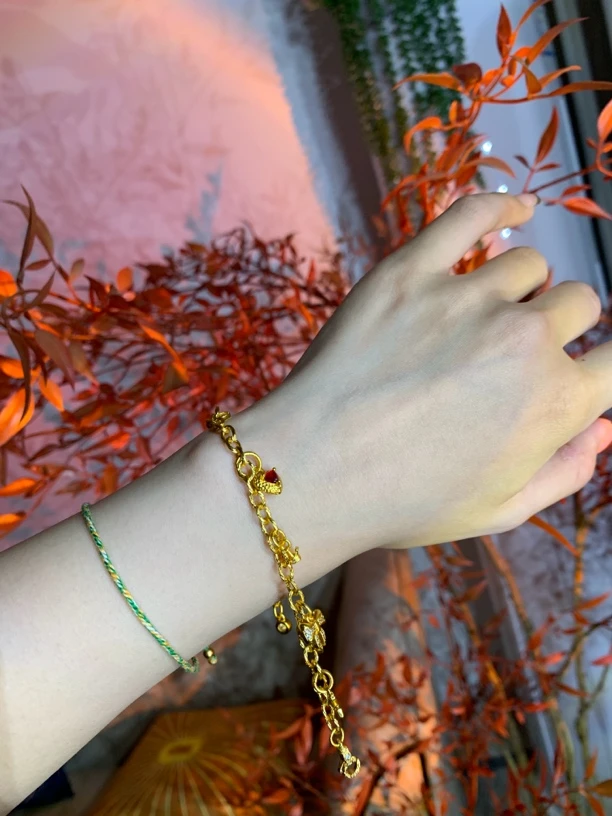 铜合金手链 金色简约饰品小众首饰百搭时尚轻奢气质手串手工手链