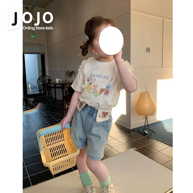 008壹妈童装2024新款夏季透气舒适凉爽女童纯棉宽松T恤