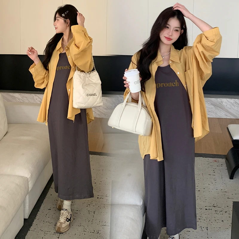 孕妇连衣裙孕妇装秋冬装新款衣服超级漂亮洋气时髦网红孕妇裙