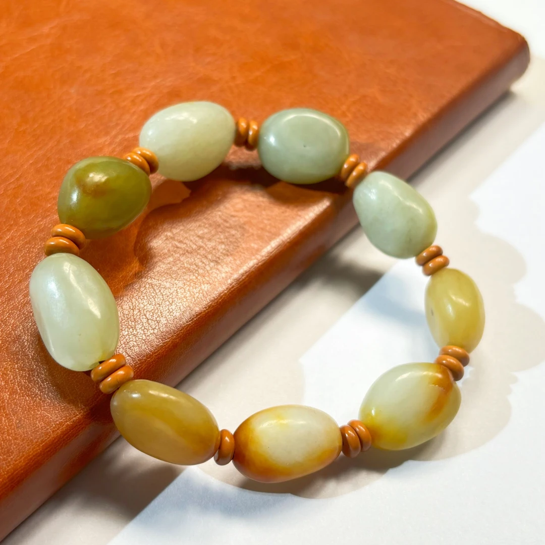 和田玉原石随形百搭单圈玉手串多样性一件发货手工打磨男女经典款