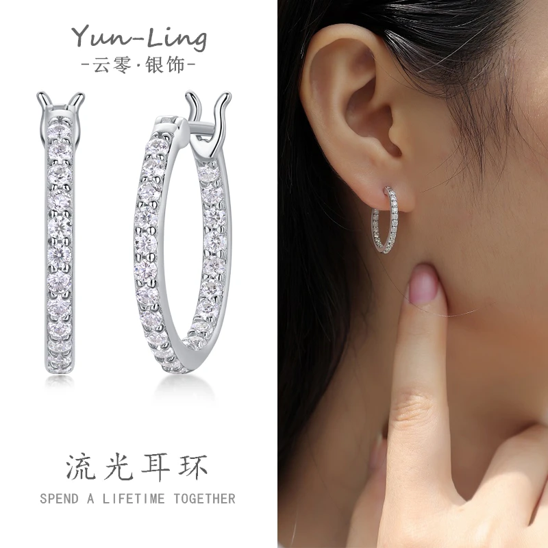 YUN LING/云零银饰 925银莫桑石耳饰 耳环女2025爆款高级感耳饰女