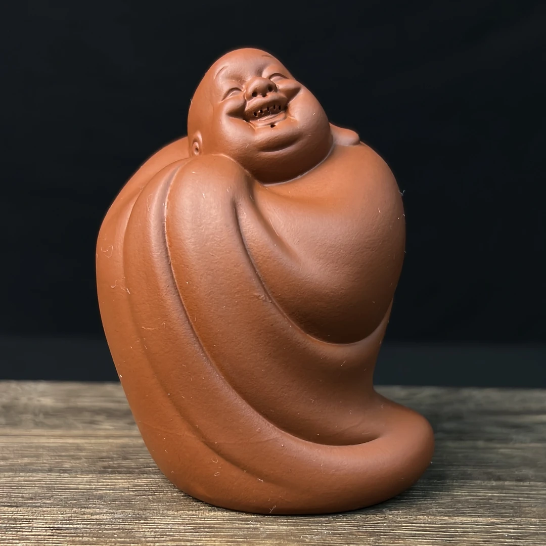 紫砂小哈笑佛书桌茶台茶宠摆件