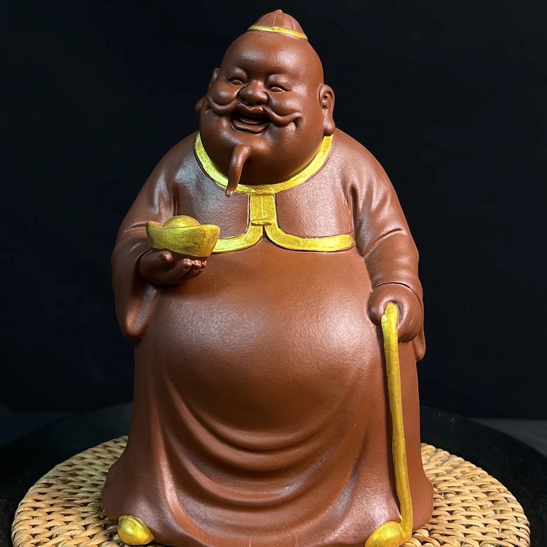 紫砂财主茶台玄关架子摆件