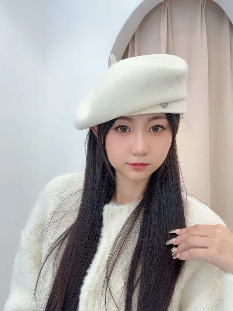 【100%羊毛】法大头围贝雷帽女秋冬季新款韩版网红显脸小保暖画家帽