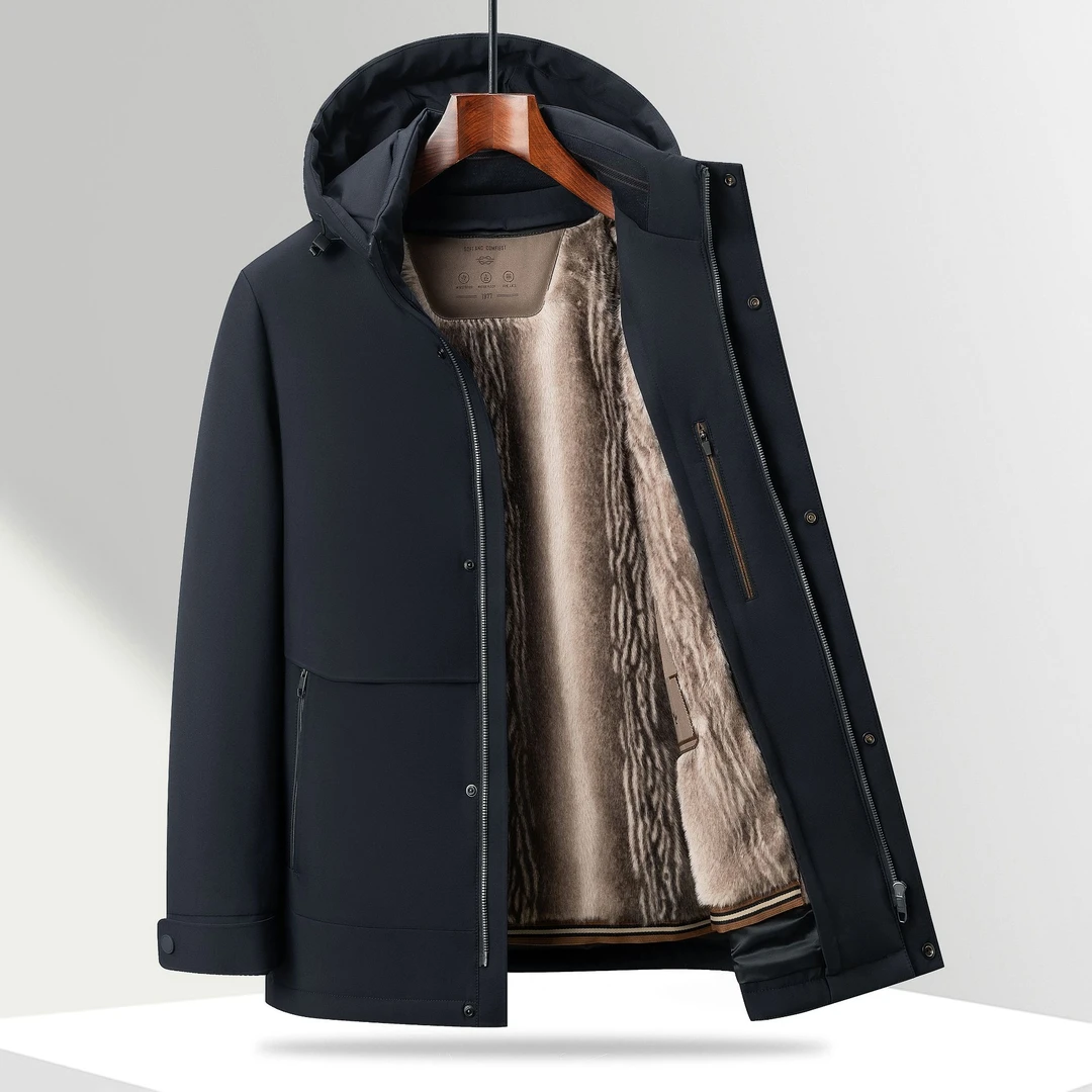 爸爸款可脱卸鹅绒服休闲中年y82436