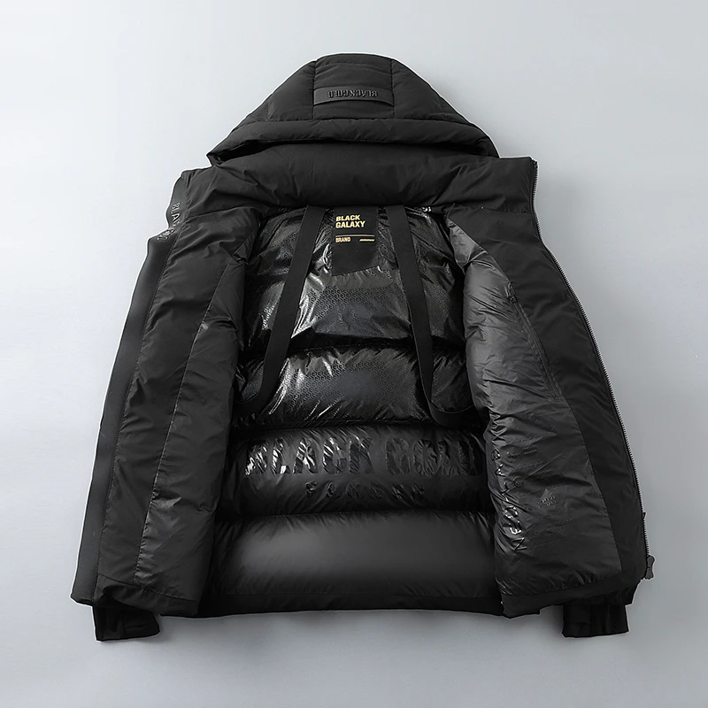 男女同款五格黑色鹅绒服新款6818