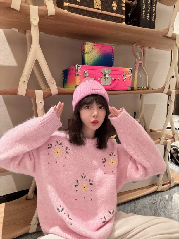 BETTER JOELAY-【春花烂漫】针织毛衣套头时尚百搭LL5355