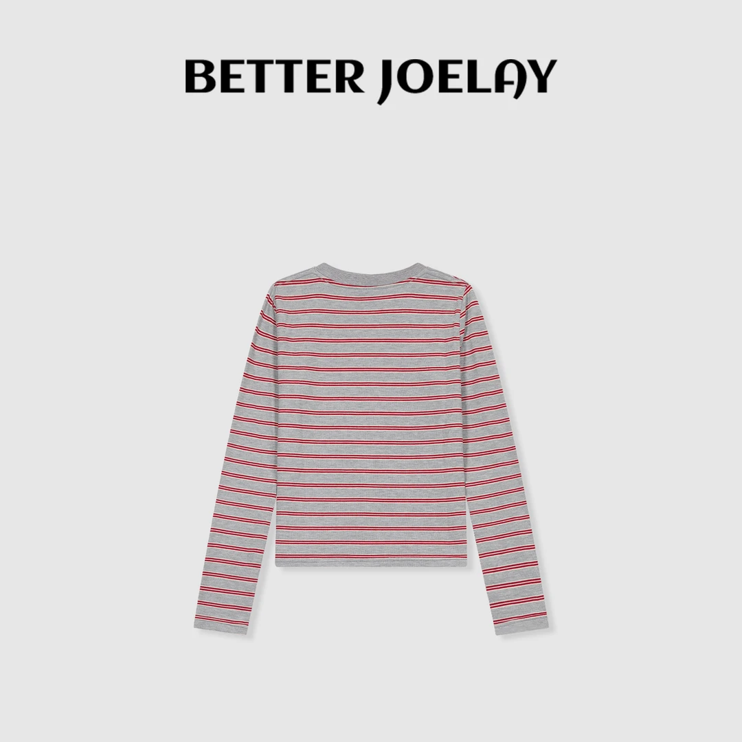 BETTERJOELAY-【心动电波】时尚宽松潮流长袖T恤百搭休闲KH1105