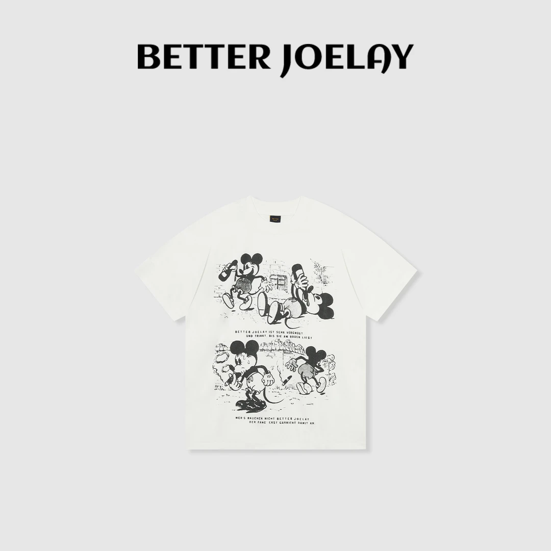 （直播）BETTER JOELAY-【醉酒米奇】百搭短袖T恤休闲宽松简约KH1367