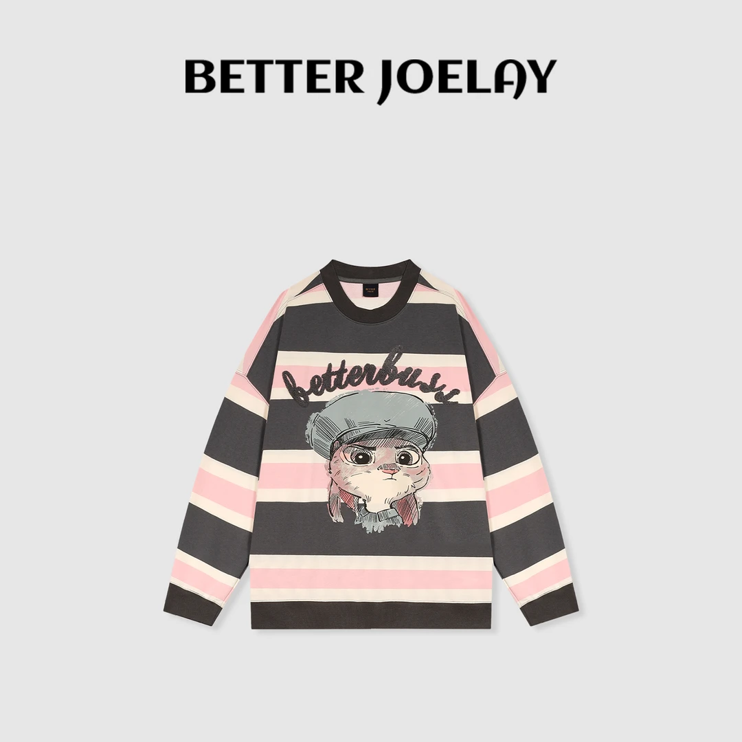 BETTER JOELAY -【兔儿乖乖】时尚卡通卫衣宽松休闲百搭KH1009