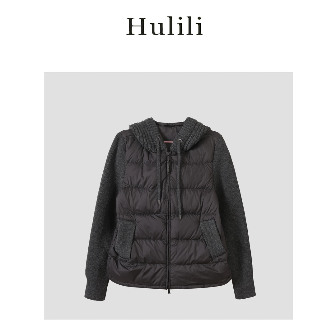 【Li·Li】显瘦插肩袖休闲风拼接羽绒服外套女23315