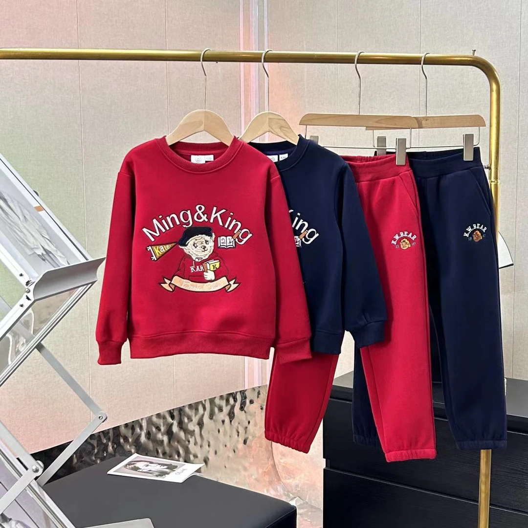 本命年红色儿童卫衣套装MK小熊门店韩国订单原客供款