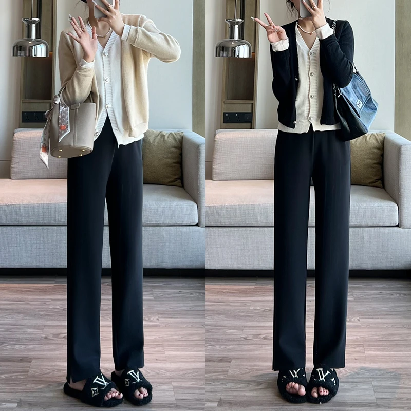 窄版阔腿裤女夏新款显瘦宽松垂感窄版直筒裤