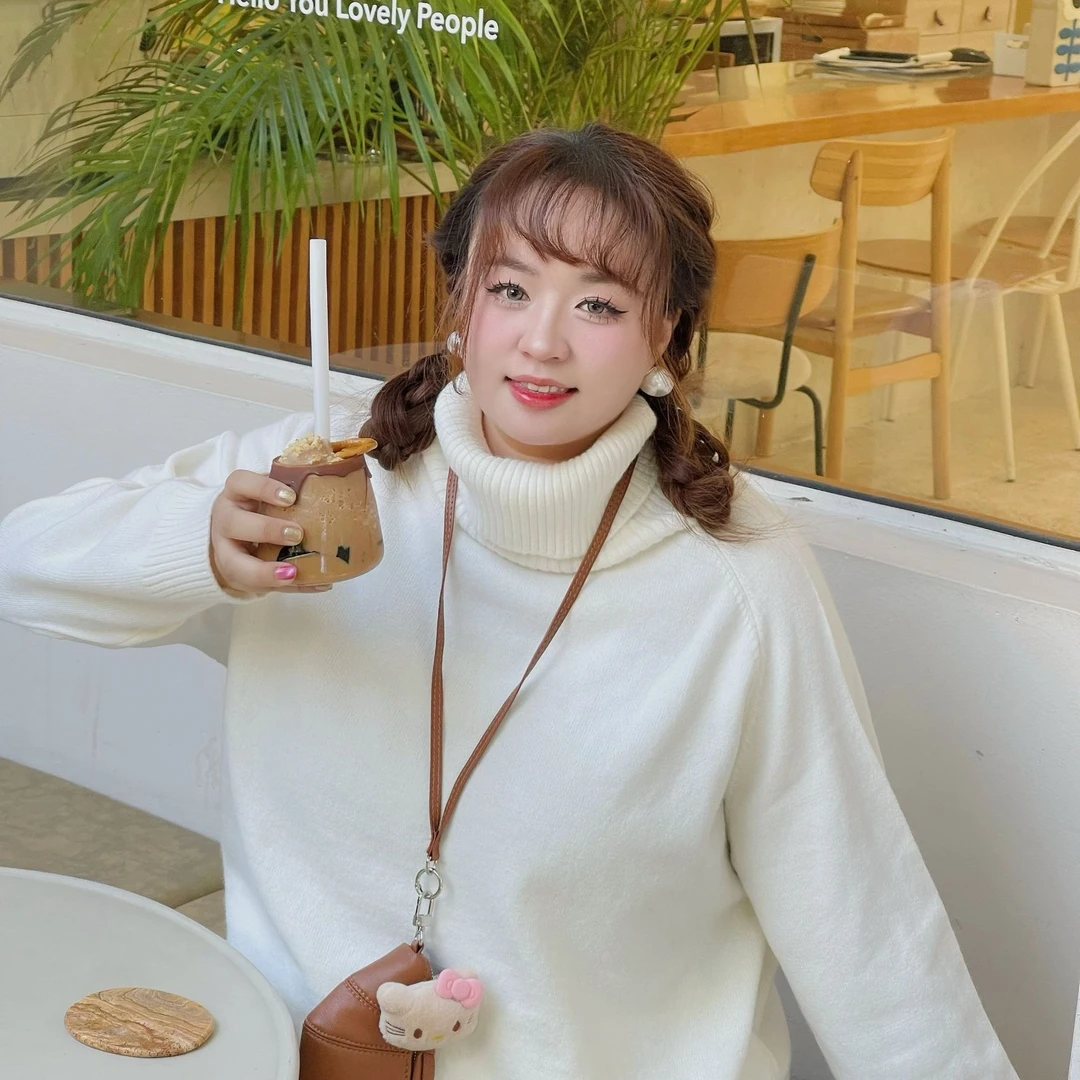 琳妹妹特大码女装2024秋季新款高领毛衣WLL062