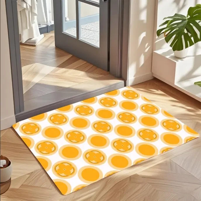 加厚水晶绒地垫脚垫触感柔软图案清新防滑耐用入户门客厅家用简约