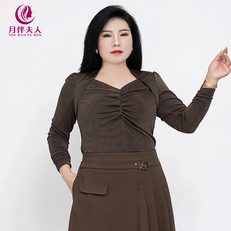 月伴夫人 2024秋冬季新款舒适胖mm轻奢名媛风衬衫52021