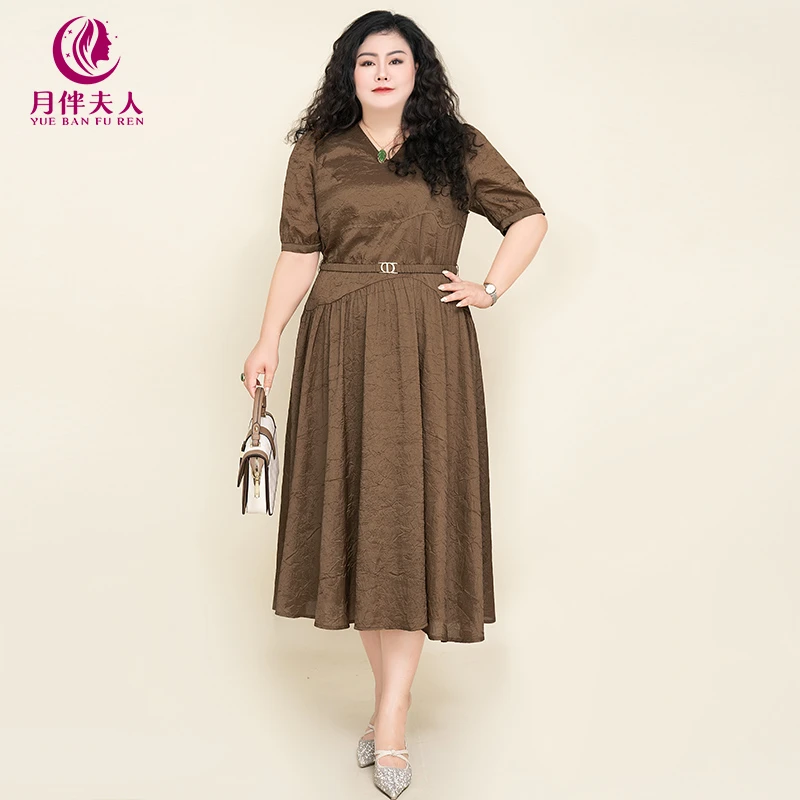 月伴夫人 2024夏季新款大码法式名媛高端精致气质连衣裙3067