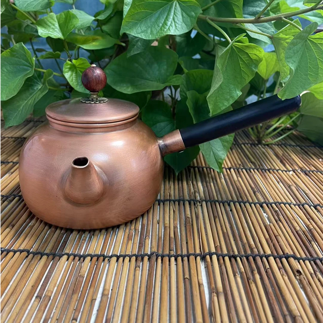 600毫升侧把纯手工紫铜煮茶壶家用锻打传统精致器具个性泡茶壶
