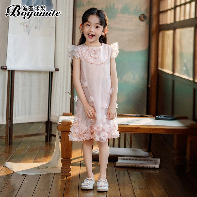 BOYAMITE/波亚米特女童国风夏季2024年新款儿童洋气连衣裙24290