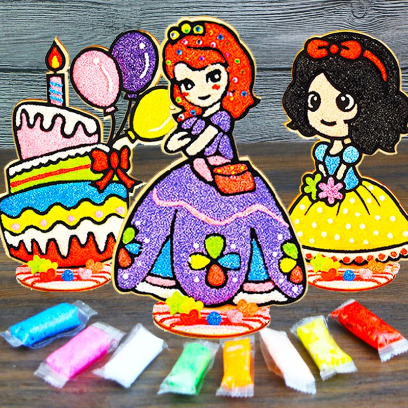 【雪花泥画】儿童手工制作材料珍珠泥粘土立体木板画男女孩玩具益智