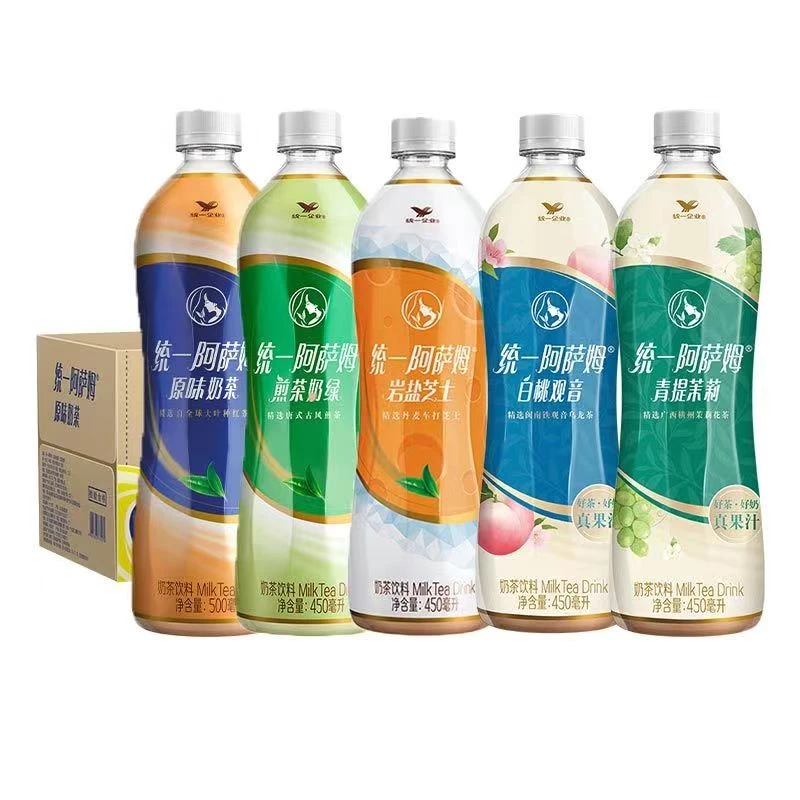 统一阿萨姆奶茶原味青提白桃岩盐奶绿网红奶茶5瓶乳茶饮料日期新