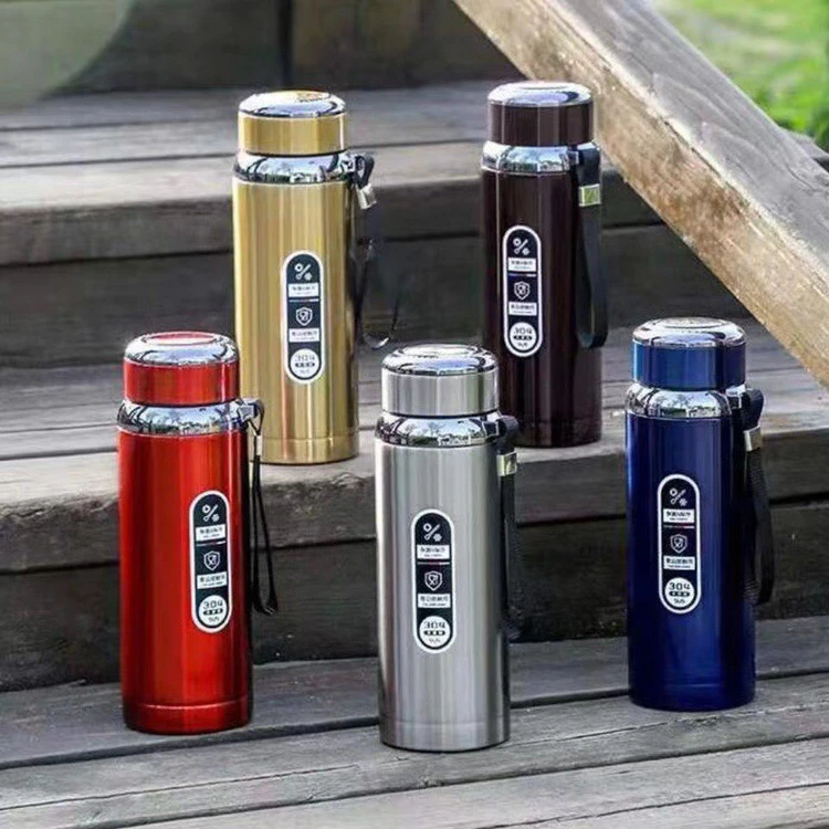 大容量茶水分离304保温杯家用学生刻字水壶便携户外运动茶水杯