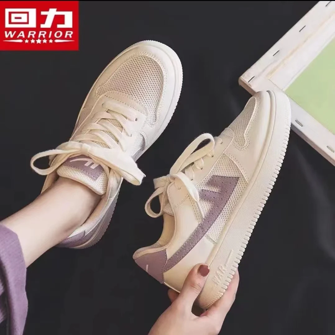 小白鞋透气网面女鞋板鞋低帮休闲百搭夏季系带纯色运动圆头潮鞋