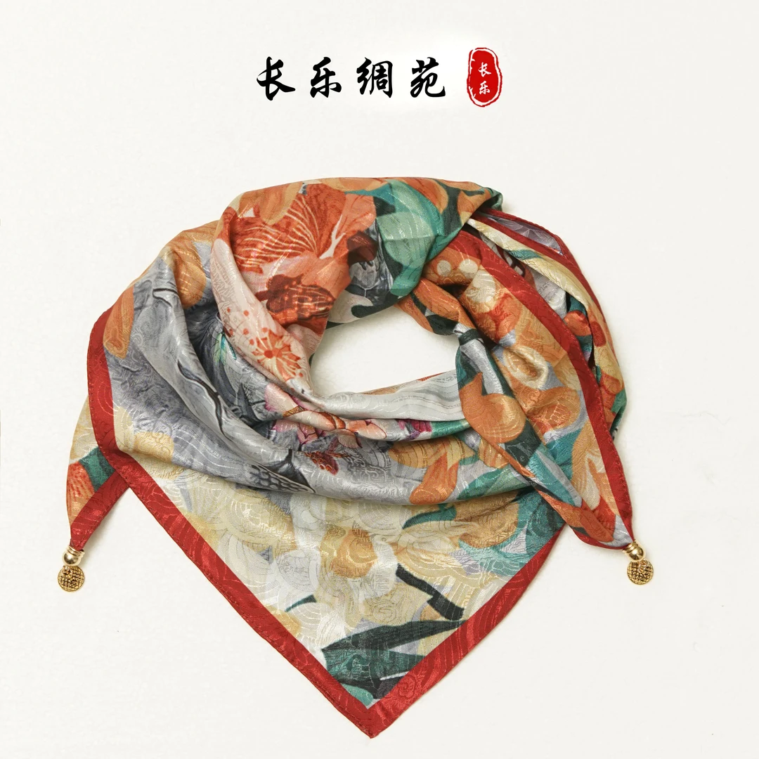 【长乐绸苑】新中式轻奢高定国风丝巾70*70（S029）
