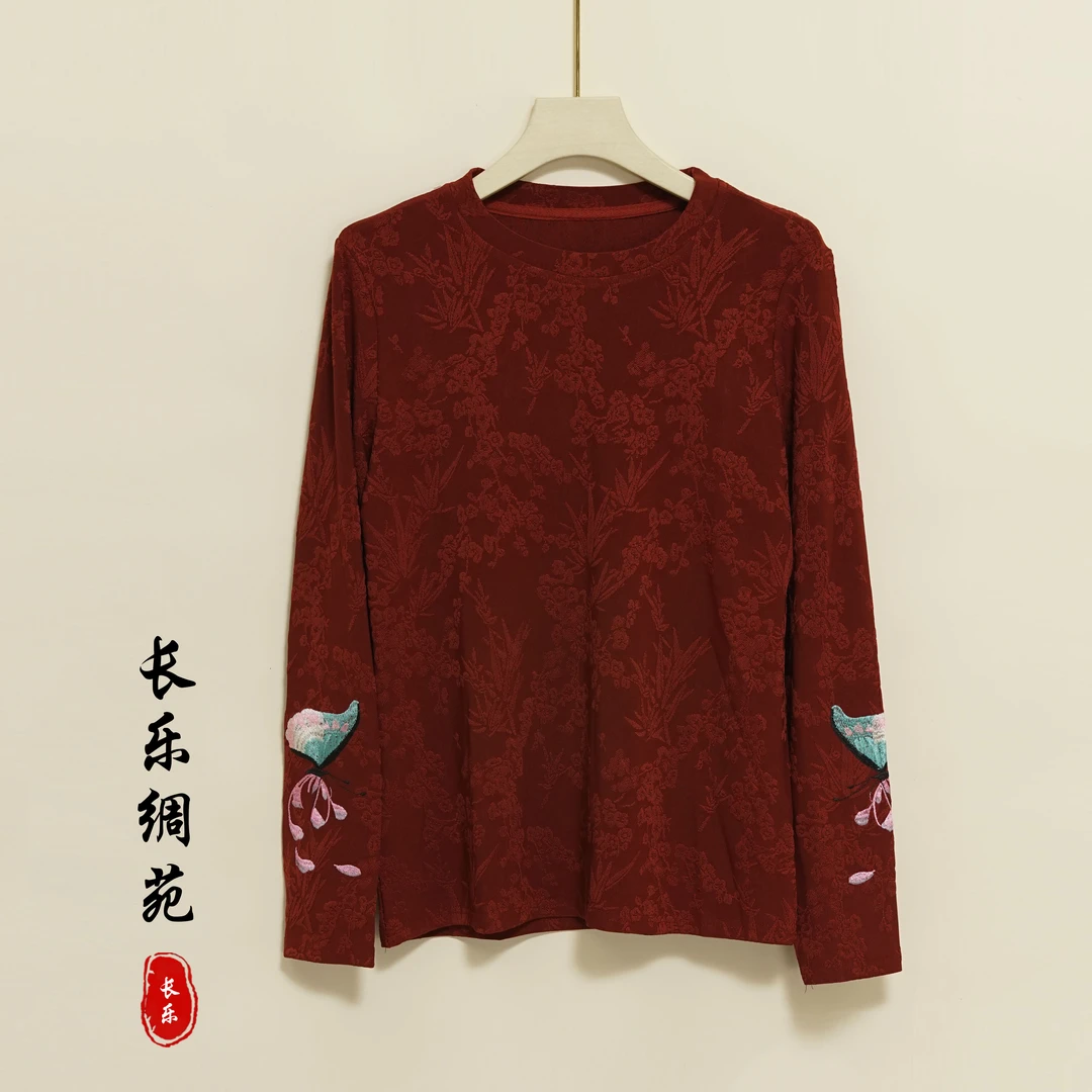 【长乐绸苑】新中式时尚气质印花小衫（C0022）