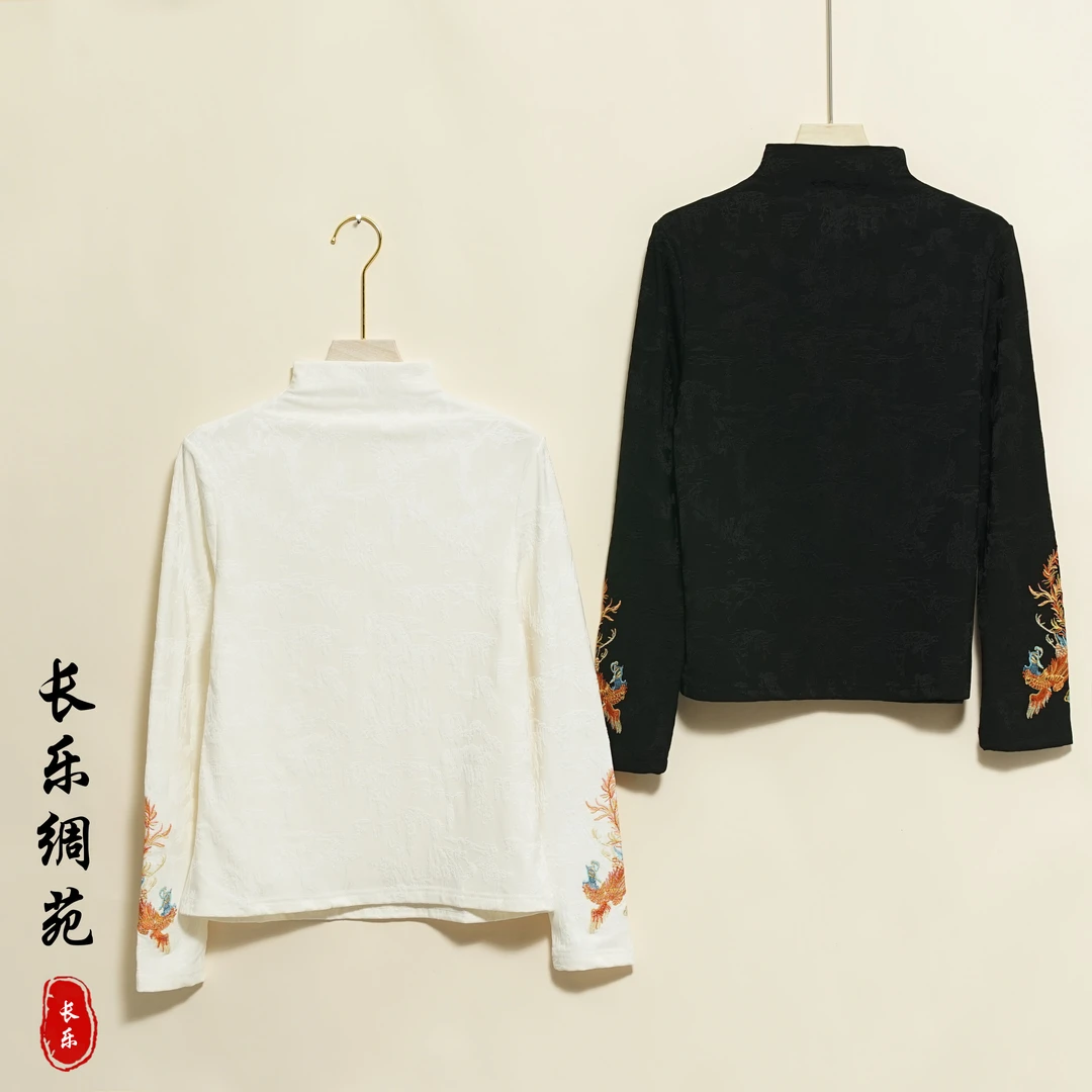 【长乐绸苑】新中式时尚气质印花小衫（H233）